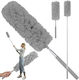 Teleskopisches Staubtuch mit Mikrofasern Erweiterbarem Griff Grau