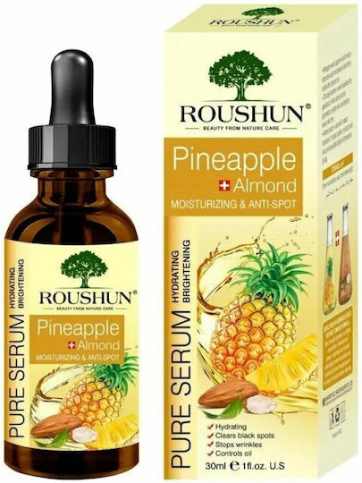 Serum Cu Ananas Și Migdale Hidratare Revitalizare Anti-îmbătrânire Strălucire Roushun 30ml