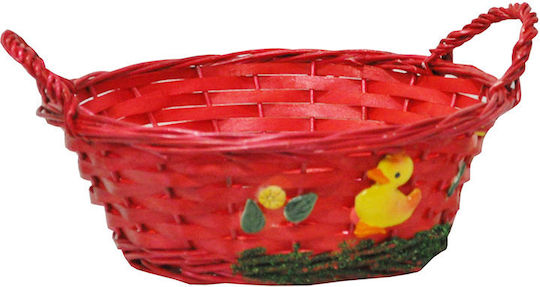 Ra-Ba Decorative Basket Wicker Red 29x24.5x13cm