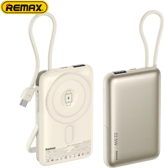 Remax MC-01 MagSafe Power Bank 10000mAh με Θύρα USB-C Μπεζ