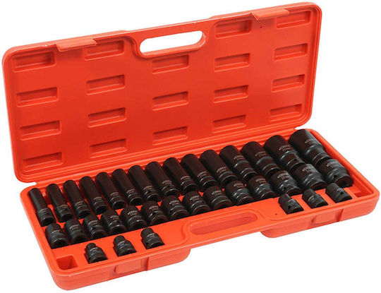 Verke Căpăcei Pneumatic - Pneumatic Lungi cu Patrat de Prindere 1/2" Set 35buc