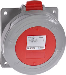 Priză Industrială Pe Placă 5p 16a 400v Roșie Ip67 P17 Tempra Pro 555389