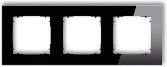 Icon Universal Frame Triple Square Glass Effect Frame Black Bottom Black 12-12-irsk-3