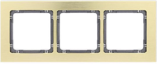 Deco Universal Frame Triple Brushed Aluminum Frame Brass Color Bottom Graphite 8-11-dra-3
