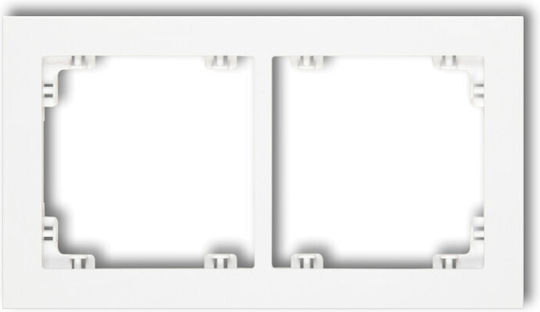 Deco Universal Frame Double Plastic Matt White 25dr-2