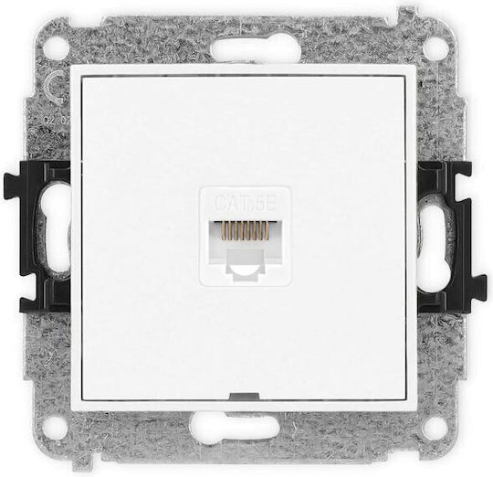 Icon Single Computer Socket Mechanism 1xrj45 Cat 5e 8-pin Without Descriptive Field White Igkbo-1