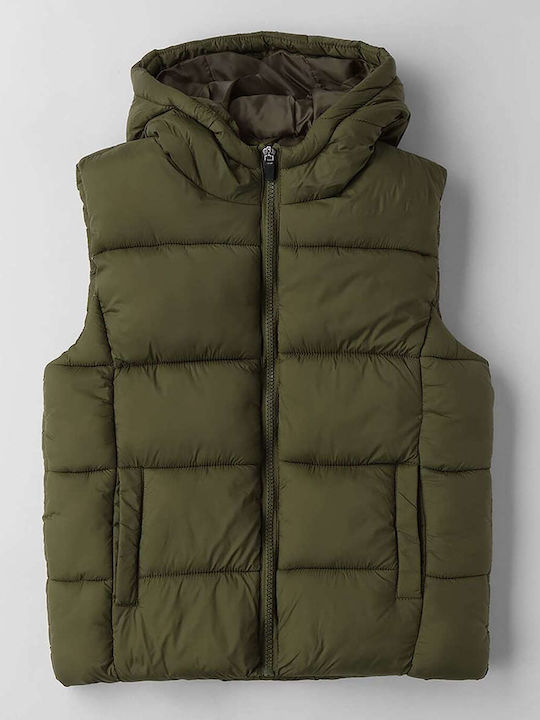 iDO Kids Quilted Sleeveless Jacket with Hood Green