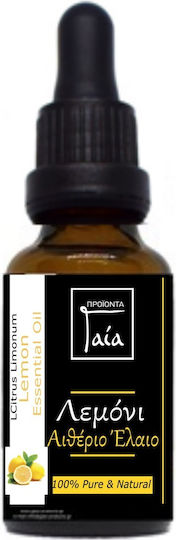 Gaia Products Προιόντα Γαία Βιολογικό Αιθέριο Έλαιο Λεμόνι με Σταγονόμετρο 10ml