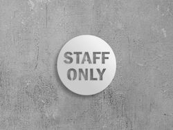 Staff Only – Πινακίδα Σήμανσης Ανοξειδωτο-ατσαλι-inox