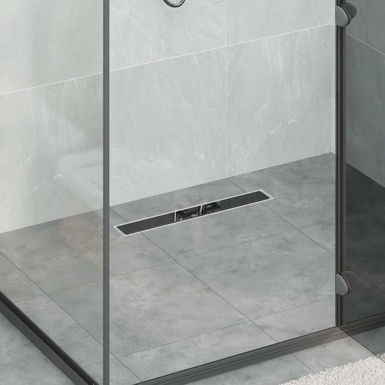 vidaXL Siphon Dusche mit Größe 50x11cm Schwarz