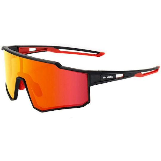Rockbros Γυαλιά Ποδηλασίας με Κόκκινο Σκελετό και Polarized / Διάφανους Φακούς