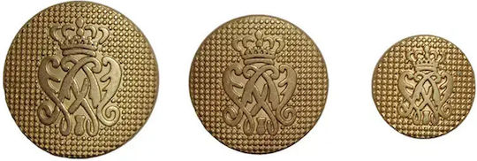 Metal Buttons with Crown Stamps 27mm Gold