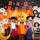 Set De Decorare Halloween Banner Baloane Fundal 48 Bucăți Portocalii