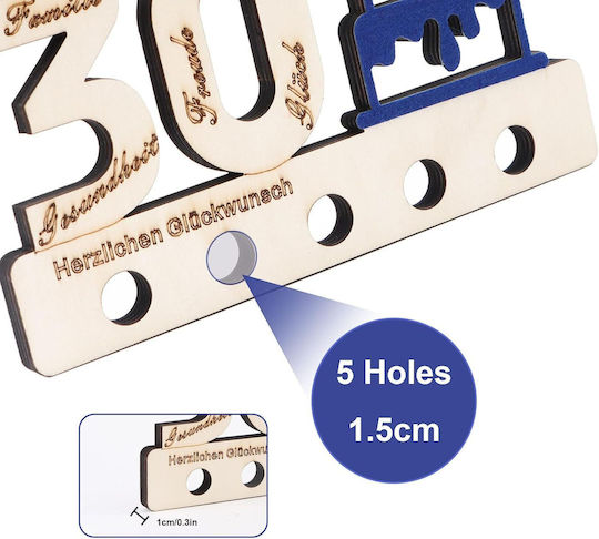 30th Birthday Gift Wooden Creative Money Holder 11.2 X 22 Cm