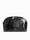 Croco Set Women's Pouch Handbag Black