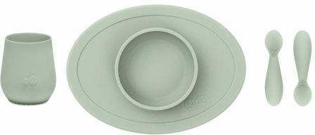 Ezpz Feeding Set made of Silicone with Non-Slip Base Green 4pcs
