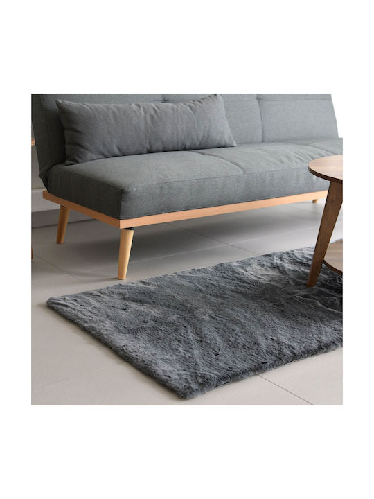 Ravelia Anti-slip Rug Rectangular Furry Gray