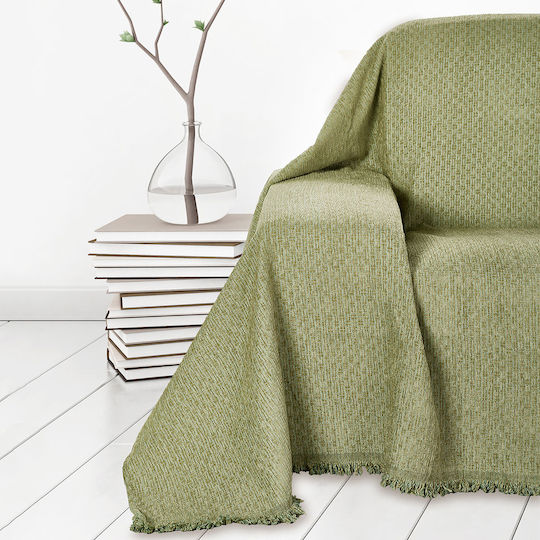 Whitegg Armchair Throw Chenille 180x180cm Olive