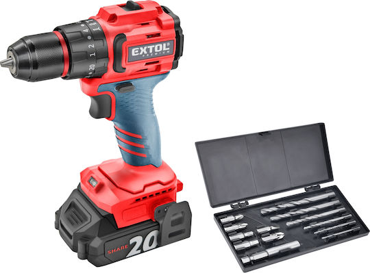 Extol Δραπανοκατσάβιδο Μπαταρίας Brushless 20V 2x2Ah