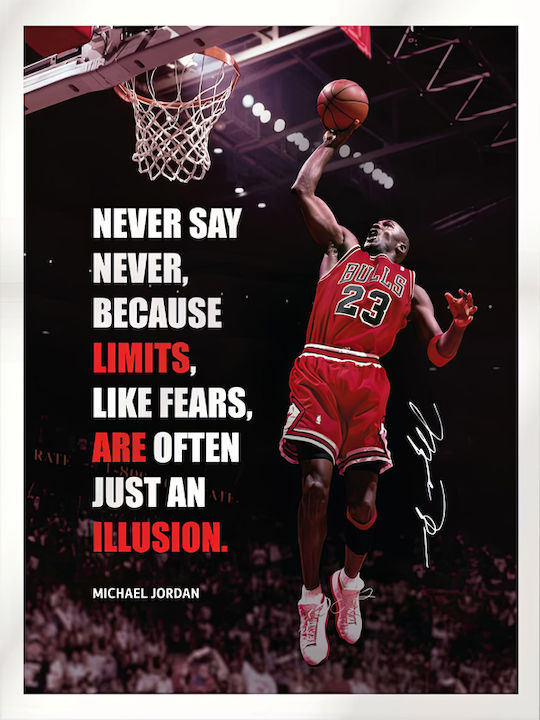 Poster Nba Michael Jordan Snk296 21cm X 30cm Λευκό Κάδρο Pvc