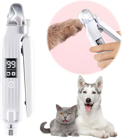 Electric Pet Nail Clipper File 2 1 Led Light Screen Usb