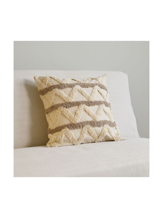 Ravelia Decorative Pillow Case from 100% Cotton Ecru 45x45cm