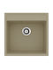Unixton Icarus50 Drop-In Küchenspüle aus Flüssiger Granit M50xP50cm Braune