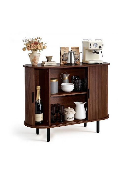 Μπουφές από Ξύλο & Μέταλλο Walnut 100x40x75cm