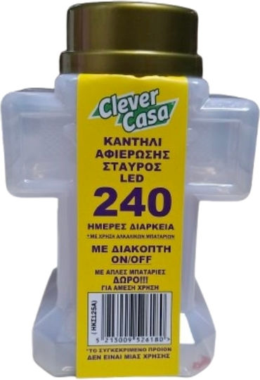 Clever Casa Малък Кръст Led Бял С Продължителност 240 Дни С Превключвател On Off