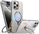 Torras Ostand Spin 360 Vollschutz Silikon Transparent (iPhone 17 Pro Max / iPhone 17 Pro / iPhone 16 Pro Max)