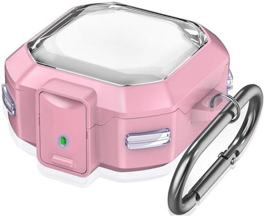 Galaxy Buds Live Pro 2 2 Pro Fe Core Husă Semitransparentă Pentru Căști TPU Cataramă Metalică Transparent Roz