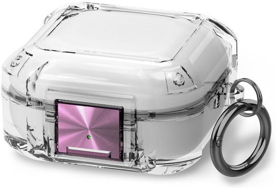 Galaxy Buds Live Pro 2 2 Pro Fe Husă Protectoare Transparentă Cu Airbag Cu Patru Colțuri Antishoc Cu Cataramă Metalică Transparentă + Mov