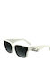 Karl Lagerfeld Women's Sunglasses with White Plastic Frame and Gray Lens KL6161S-105