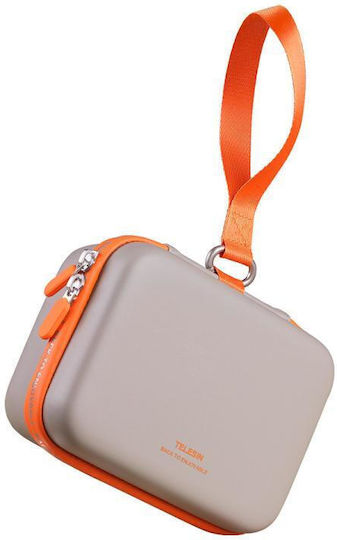 Telesin Disadv Case Transportation Medium Hard Shell Storage Bag Dji Osmo Action 6 5 Pro 4 3 Gray Orange
