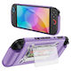 Nintendo Switch 2 Anti-Slip Protective Console Case Game Texture TPU Hybrid Card Slot Purple