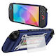 Nintendo Switch 2 Anti-Slip Protective Console Case Game Texture TPU Hybrid Card Slot Blue