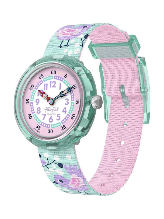FlikFlak Kids Analog Watch with Fabric Strap Pink