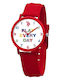 U.S. Polo Assn. Kinder-Analoguhr mit Silikonarmband Rot