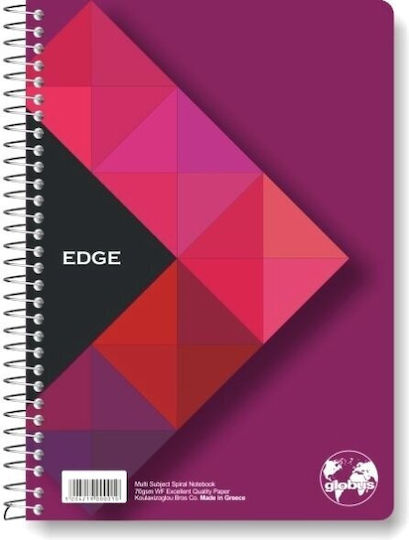 Globus Caiet Cu dungi B5 3 de Subiecte Edge Roz 1buc