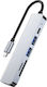 Tech Protect Hub V4 USB-C 6 în 1 USB 3.0 USB 2.0 USB-C HDMI Micro SD TF Cititor Card SD Gri