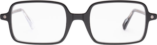 Snob Milano Camparino Snv242 001z Unisex Acetate Square Black Magnetic Clip-On Sunglasses Prescription Eyeglass Frames