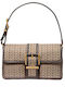 Stoff Damen Schultertasche Beiges