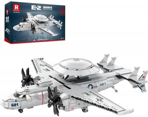 Reobrix Set De Construcție Avion Militar E-2 Hawkeye Awacs Colecție Avioane De Alertă Timpurie 33029 14+