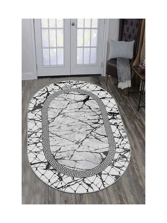 Oval Living Room Rug Elegant Pattern Modern Spaces Gray 100cmx160cm