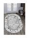 Oval Living Room Rug Elegant Pattern Modern Spaces Gray 100cmx180cm