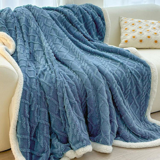 Κουβέρτα Fleece Μονή 150x200εκ. Μπλε Ζαφείρι