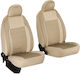 Car Seat Cover Set Elegance Edition V2 Textile Material Eco-leather Inserts 11 Pieces Beige
