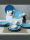 SteweHome Servierplatten und Schüsseln Blau Harmony Porzellan 18 Stück 27x27cm
