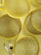 Set of 6 Glass Serving Plates Desert Sun Color 21x21cm