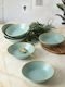 Mat Open Green Serving Plate with Gold Detail 18x18 Cm